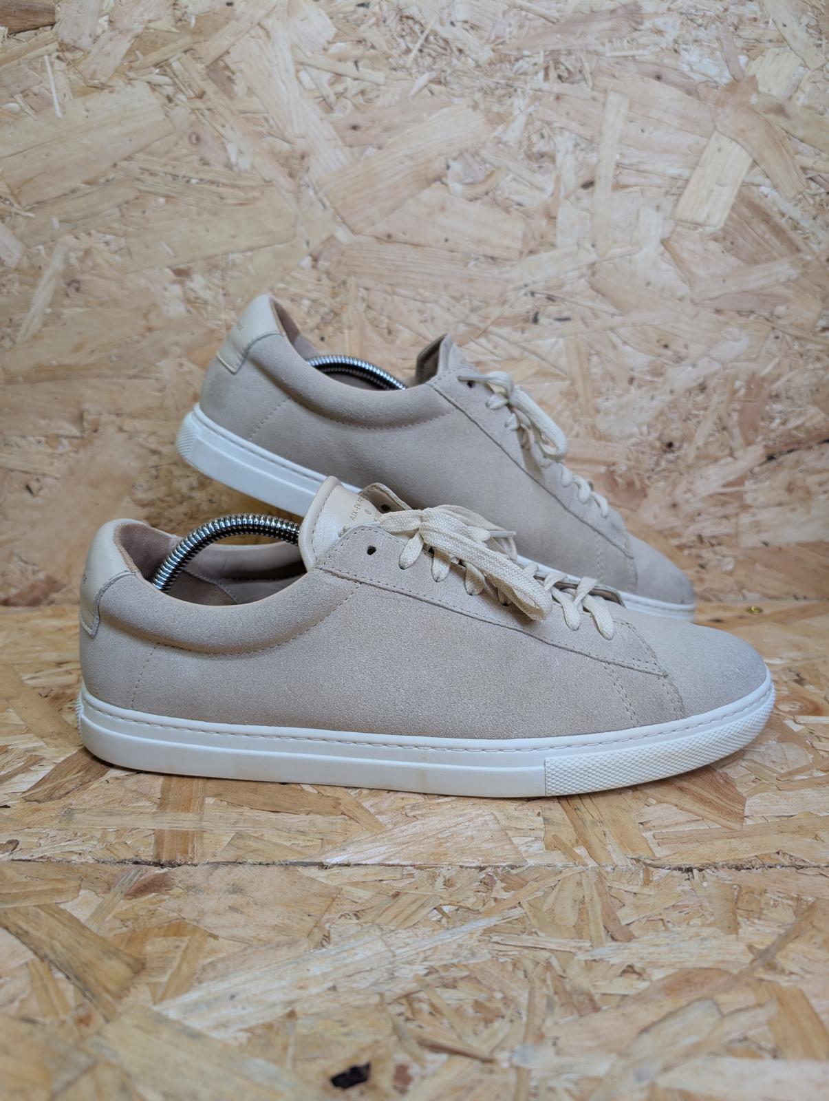 Zespa Court Low Trainers UK 9 EU 43 Suede Leather Beige Aix En Provence Lace-Up