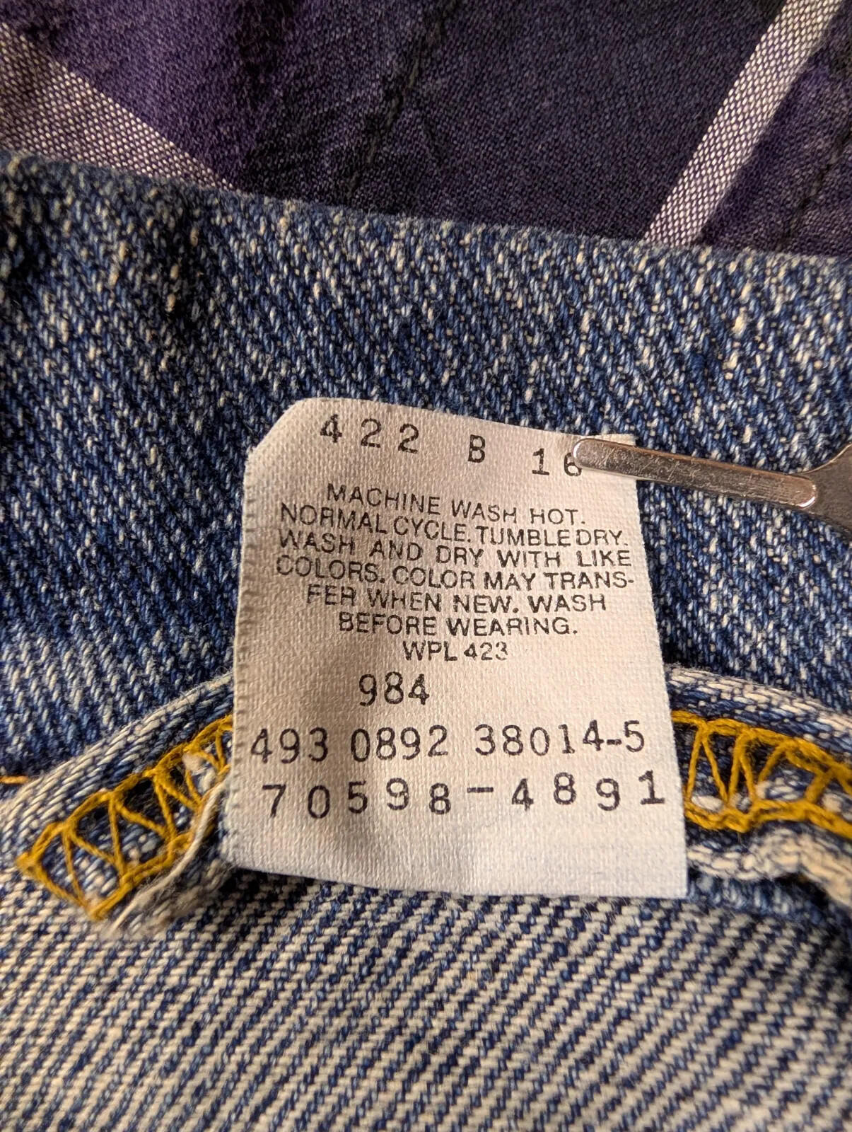 Vintage Levis Denim Trucker Jacket Mens Medium Mid Blue Relaxed Fit Mexico 90s