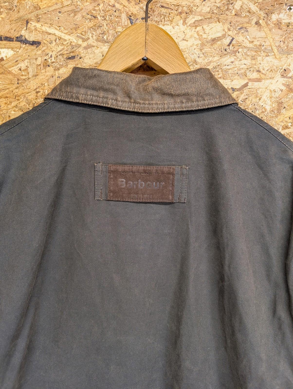 Barbour Brown Canvas Bushman Jacket Medium Men Cotton England Tartan Leather