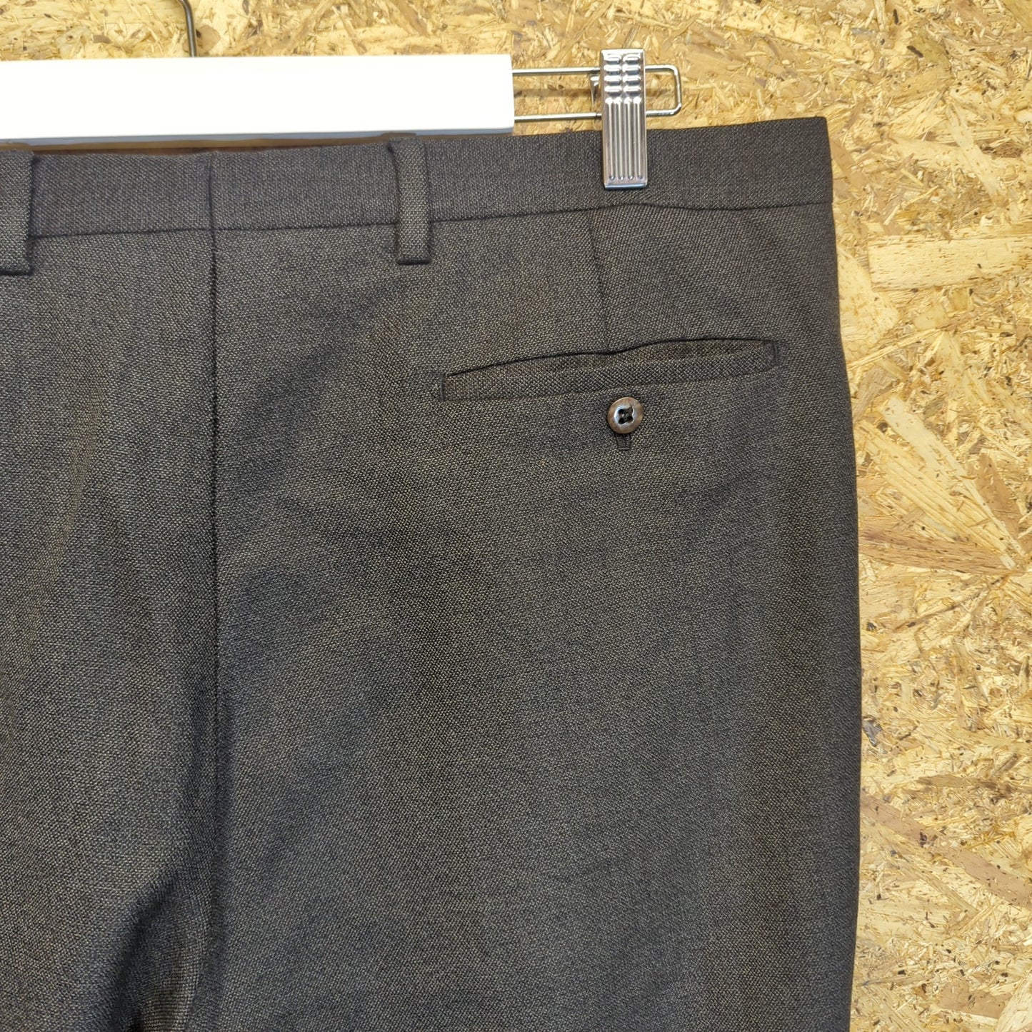 Burberry Galan Sevilla Trousers Grey Straight Leg Loose Fit Formal Pleat W38 L34