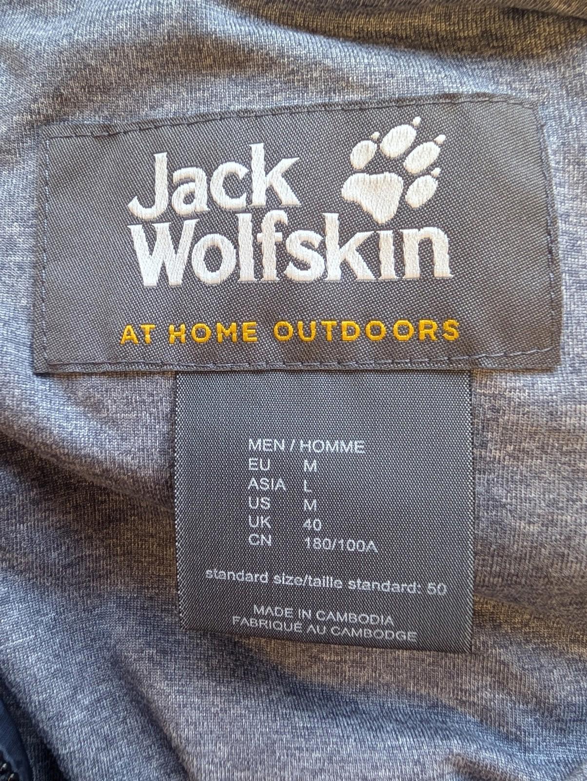 Jack Wolfskin Windbreaker Jacket Medium Men Lightweight Hooded Navy Blue Lined