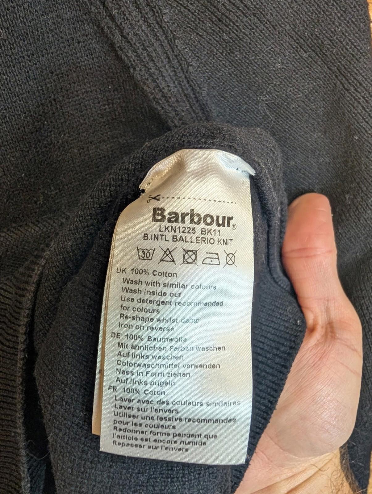 Barbour International Ballerio Jumper UK 8 Women Knit Black 1/4 Zip Cotton