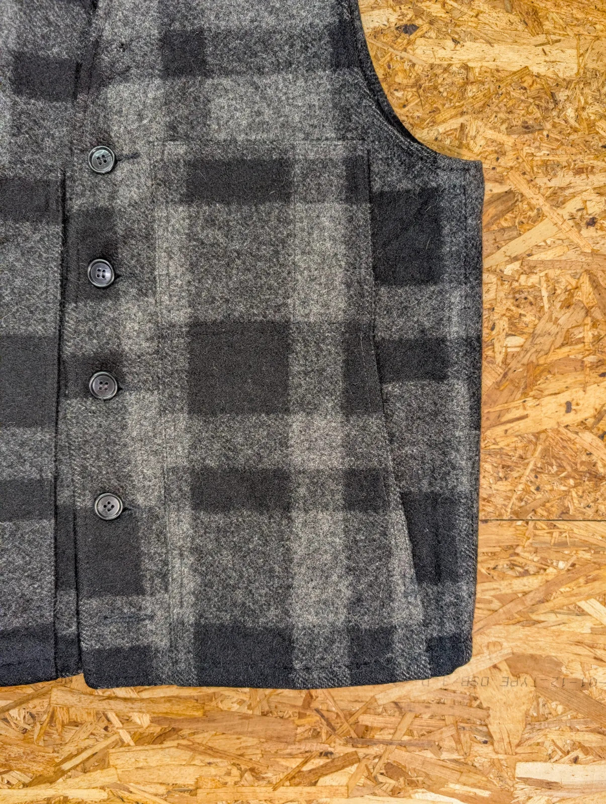 Filson Mackinaw Check Wool Vest Mens Small 38 Grey Black Gilet USA Made Style 20