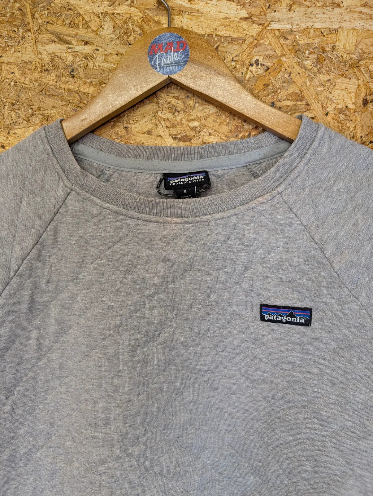 Patagonia Crewneck Sweatshirt Womens Small Grey Diamond Organic Cotton Pullover
