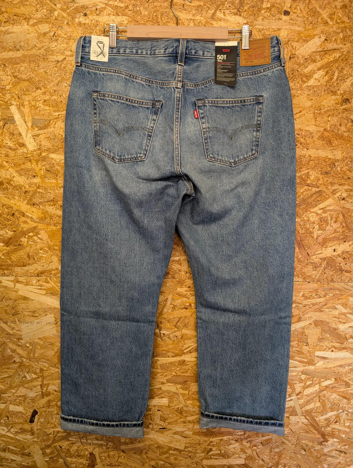 Levis 501 90s Jeans Mens W34 L30 Blue Distressed Denim Regular Straight Selvedge