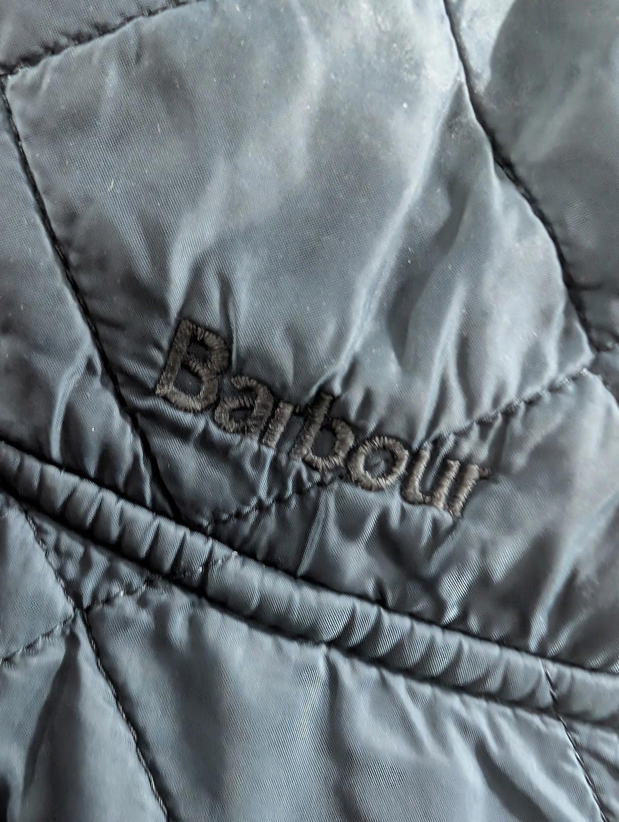 Barbour Quilted Jacket Mens Size Large Warm Fleece Lined Blue Sweater 1/4 Zip