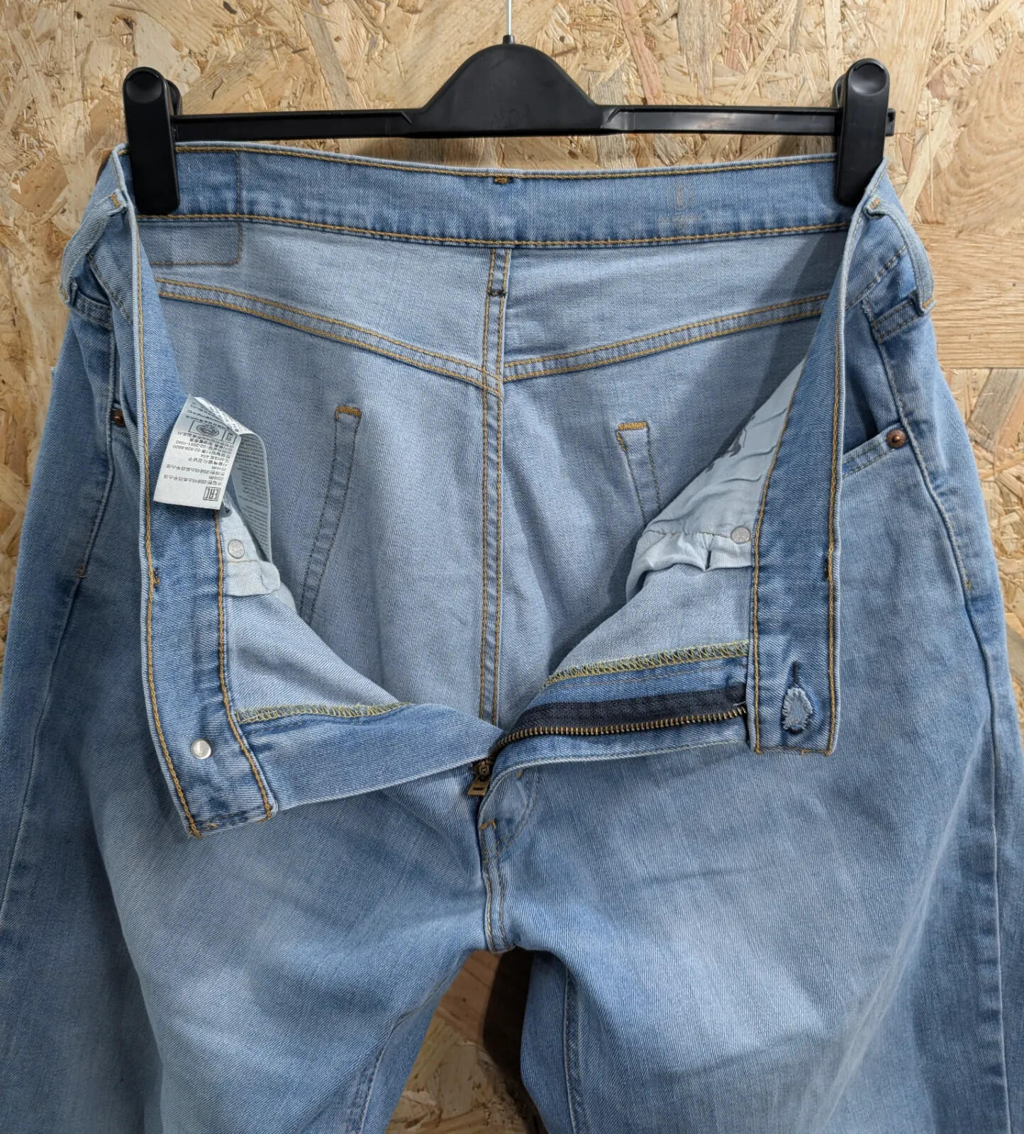 Levis 541 Jeans Mens W36 L34 Light Blue Wash Stretch Denim Straight Leg Zip Fly