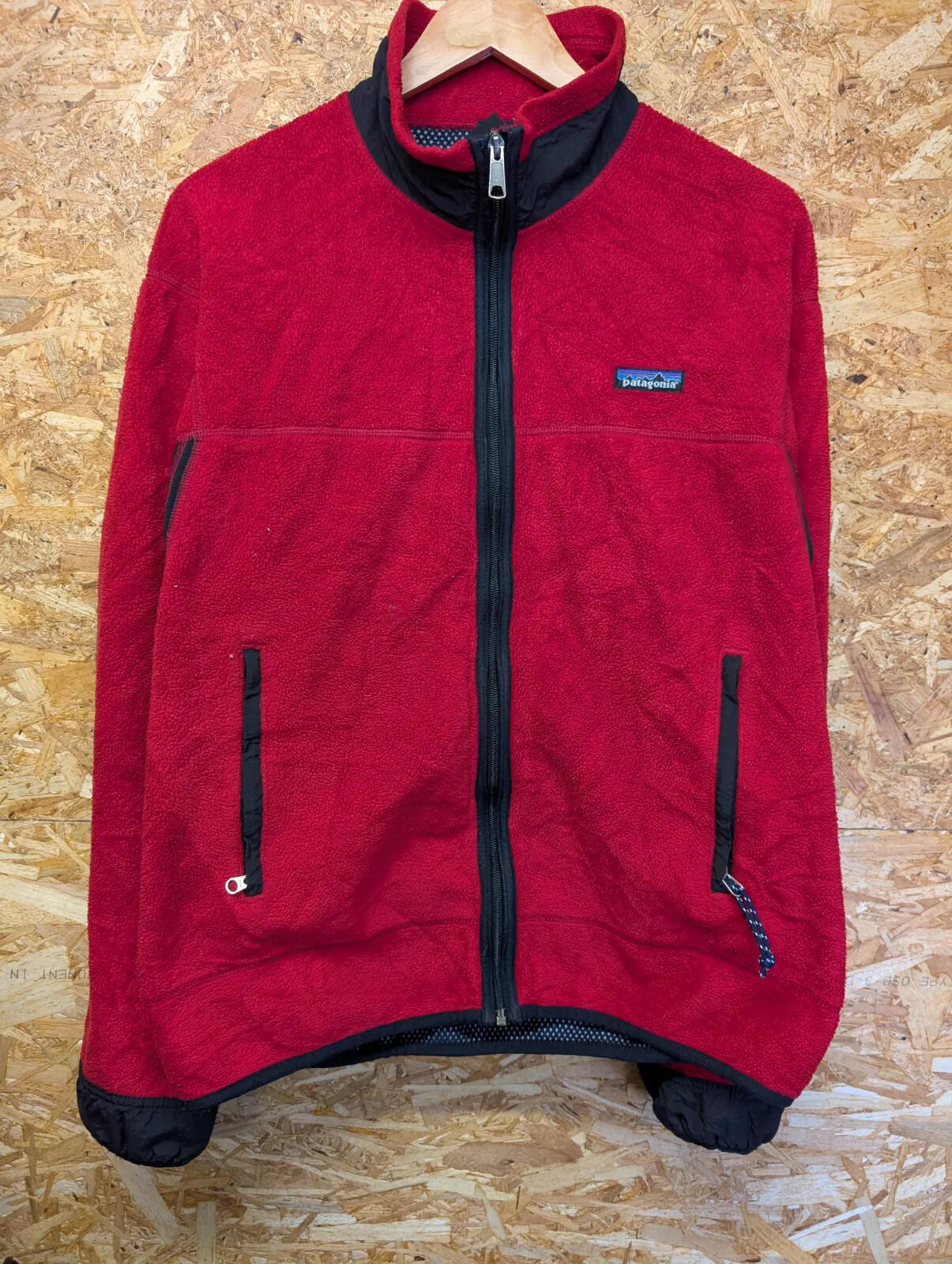 Vintage Patagonia Fleece Jacket Red Fleece Mens Large Full Zip PEF USA Made 90s