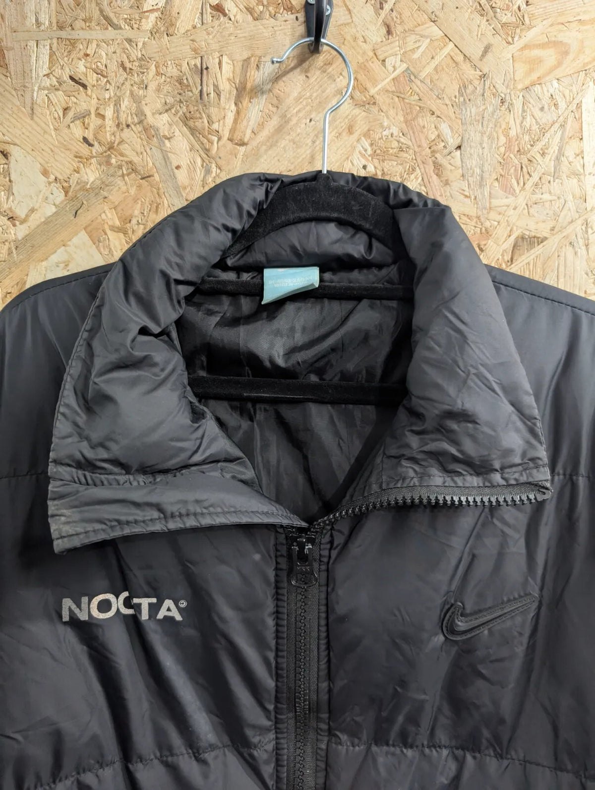 Nike A.W.R. NOCTA Puffer Jacket Mens Large Black Quilted Ltd Ed Drake Blue Tag