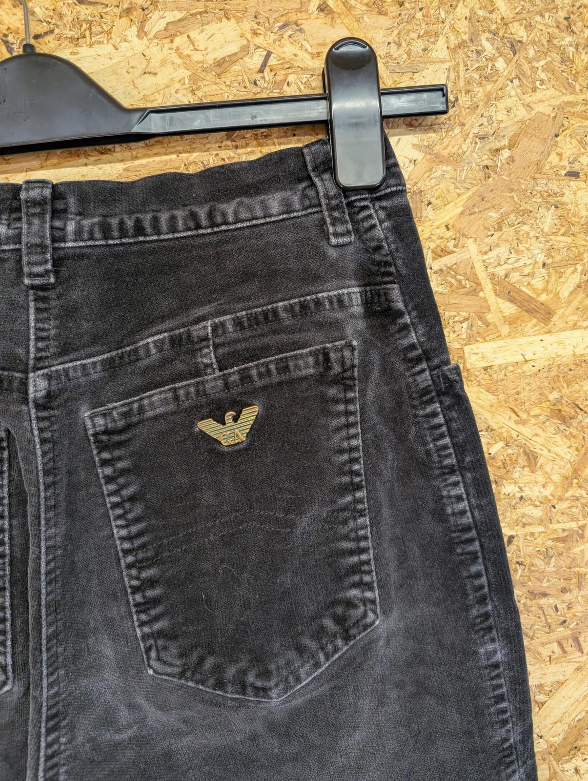 Armani Jeans Trousers Size W26 L31 Women Black Velvet Moleskin Vintage 90s Rock