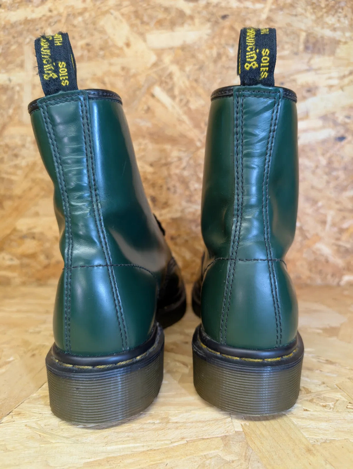 Dr Martens 1460 Green Leather Boots Womens UK 5 EU 38 Lace Up Smooth 10072
