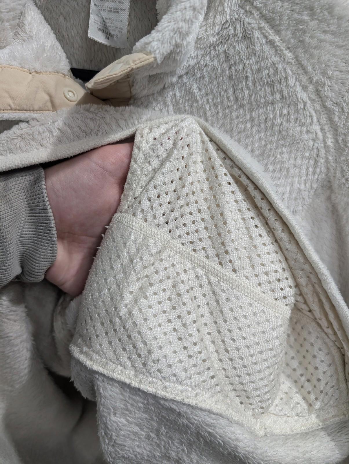 Patagonia Re-Tool Fleece Medium Women Pullover Jumper 1/4 Ivory White Snap Gorp