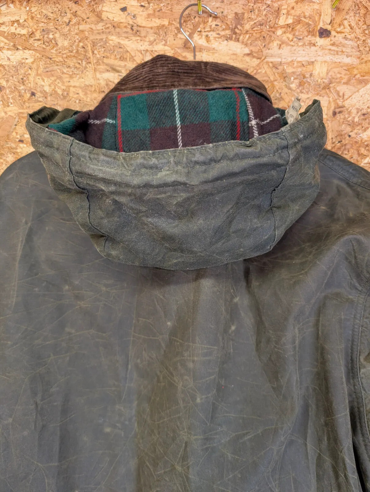 Vintage Barbour Northumbria A400 Wax Jacket C46 XXL Wool Lined Green Hooded 90s