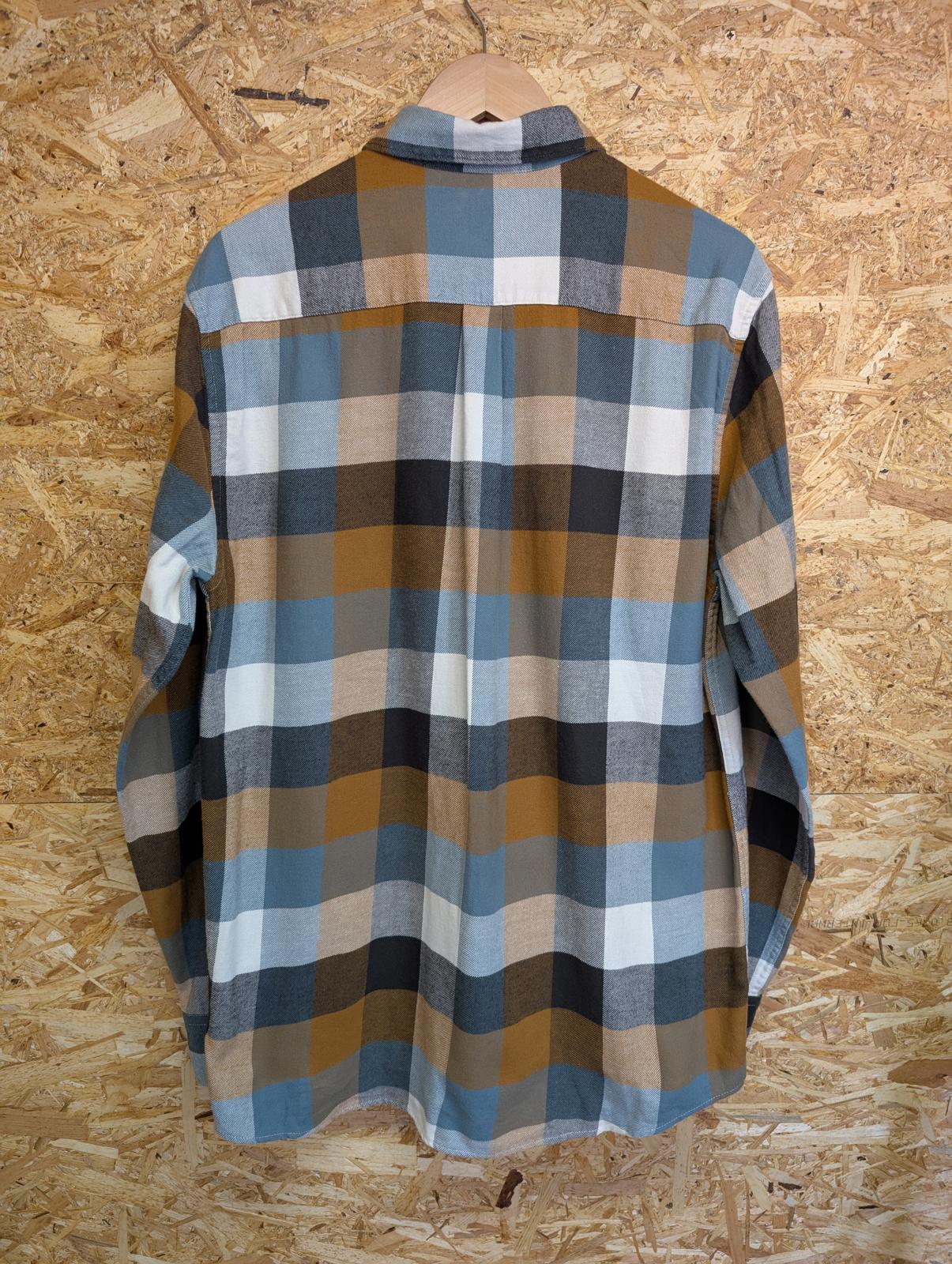 Barbour International Steve McQueen Shirt Large 42 Long Sleeve Green Brown Check
