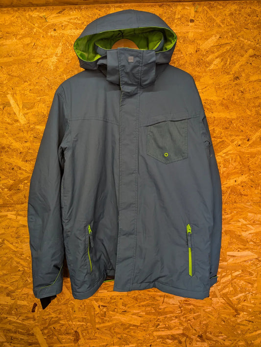 Quiksilver Snowboard Hooded Jacket Men Medium Teal Blue Waterproof DryFlight Ski