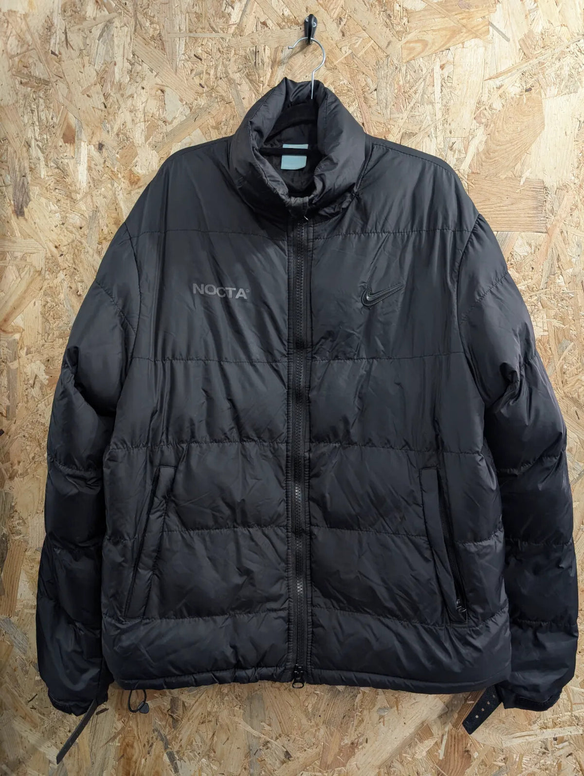 Nike A.W.R. NOCTA Puffer Jacket Mens Large Black Quilted Ltd Ed Drake Blue Tag
