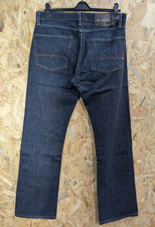 G-Star Jeans W34 L34 Navy Blue Denim Classic Straight Leg Neppy Button Fly