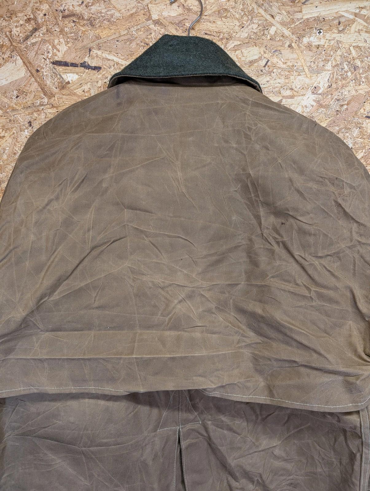 Filson Packer Tin Cloth Jacket Medium Men 61N Coat Wool Collar Wax Tan Brown