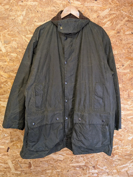 Vintage Barbour Northumbria A400 Wax Jacket C46 XXL Wool Lined Green Hooded 90s