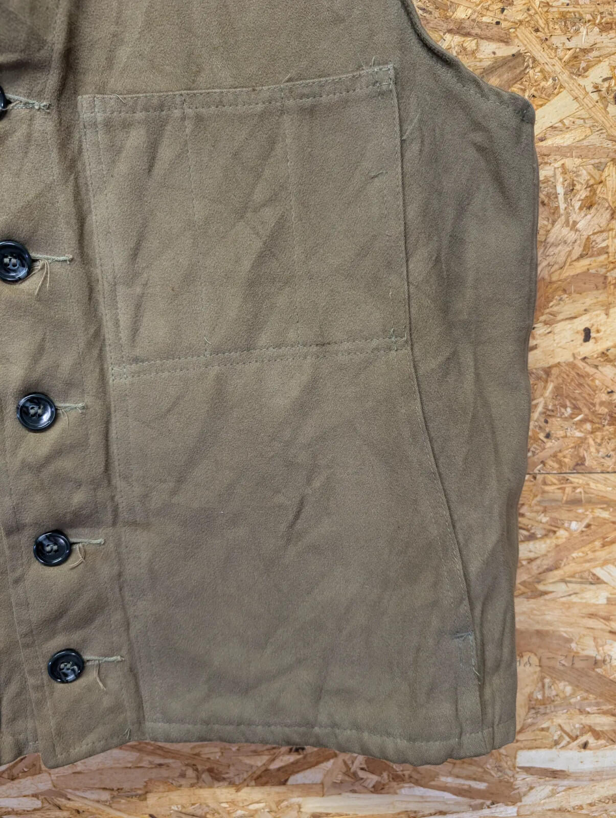 Filson Moleskin Vest Mens Large Khaki Cotton Waistcoat Gilet Body Warmer USA