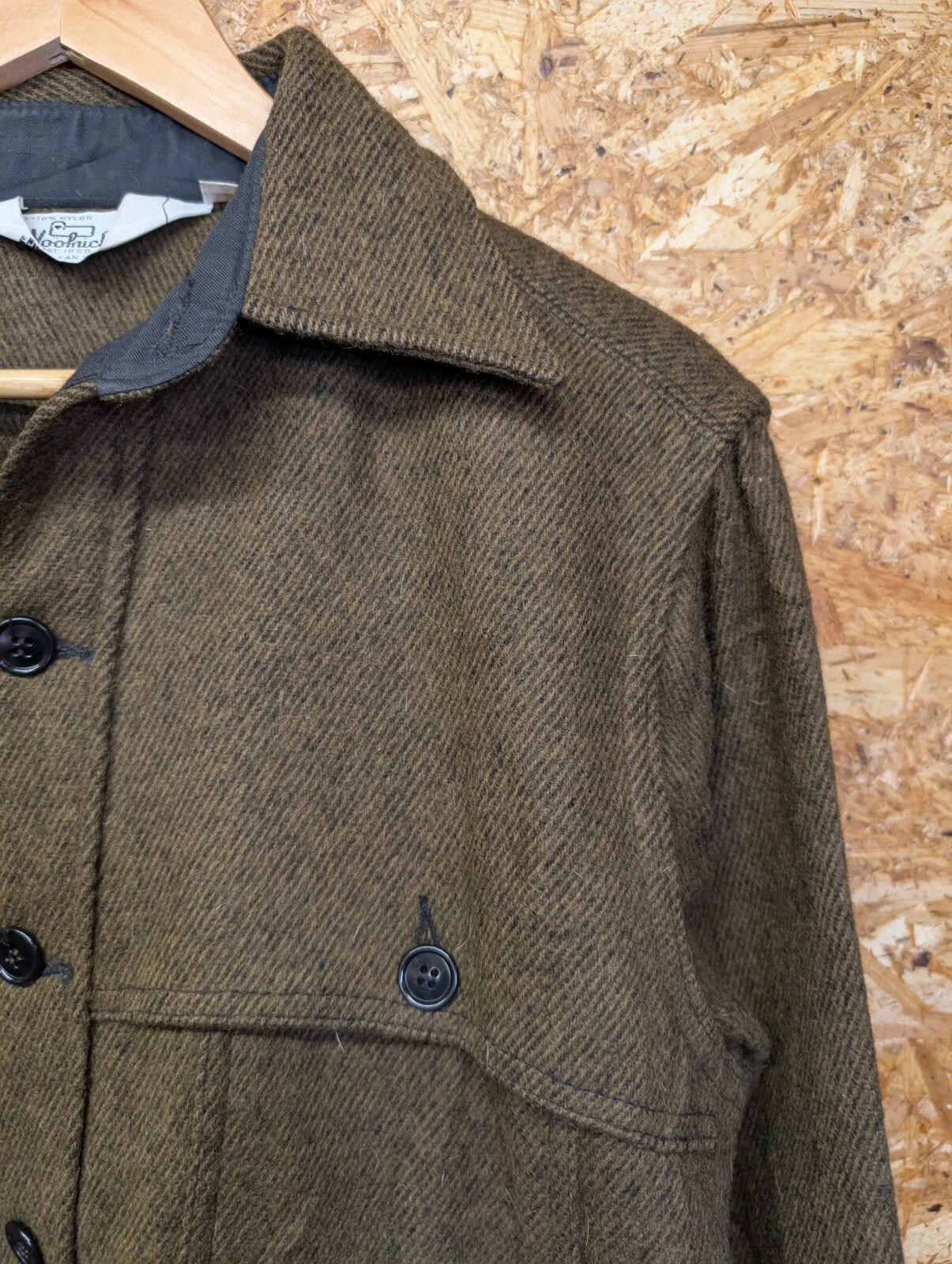 Vintage Woolrich Overshirt Jacket Mens Brown Wool Workwear USA 80s Mackinaw
