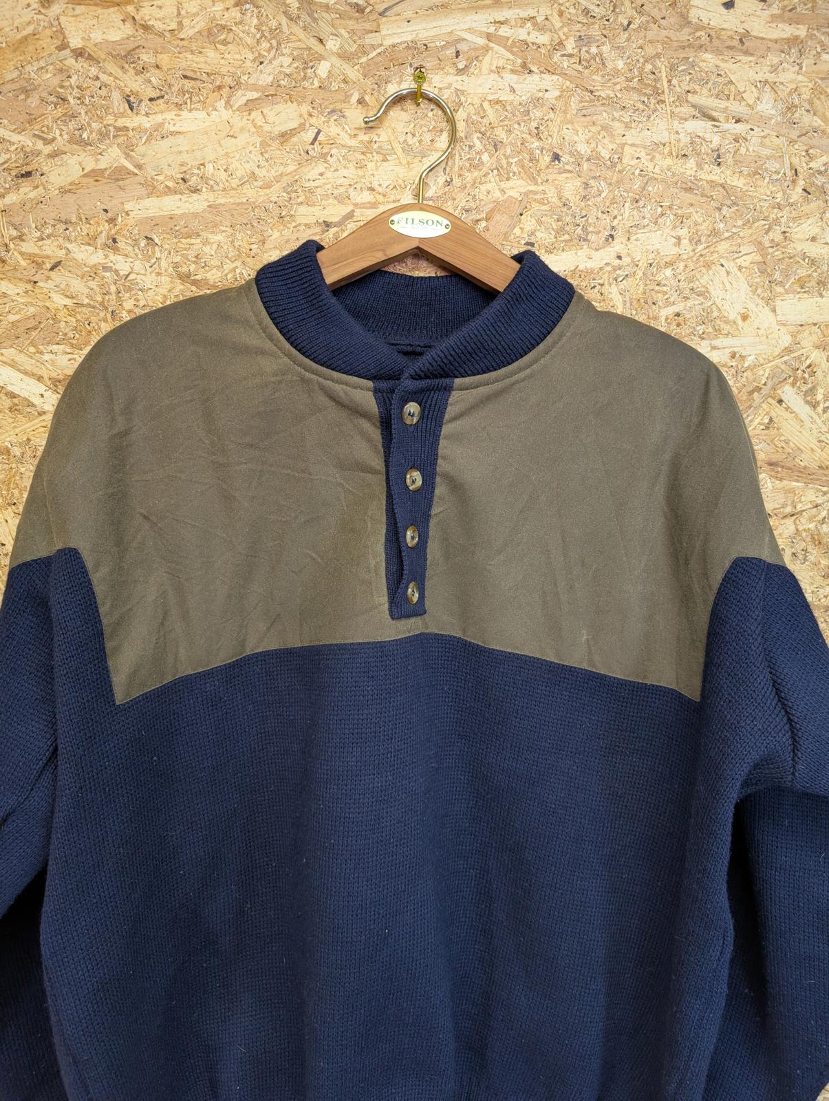 Filson Guide Jumper Mens XL Navy Blue Wool Tin Cloth Sweater Style 710 USA Made