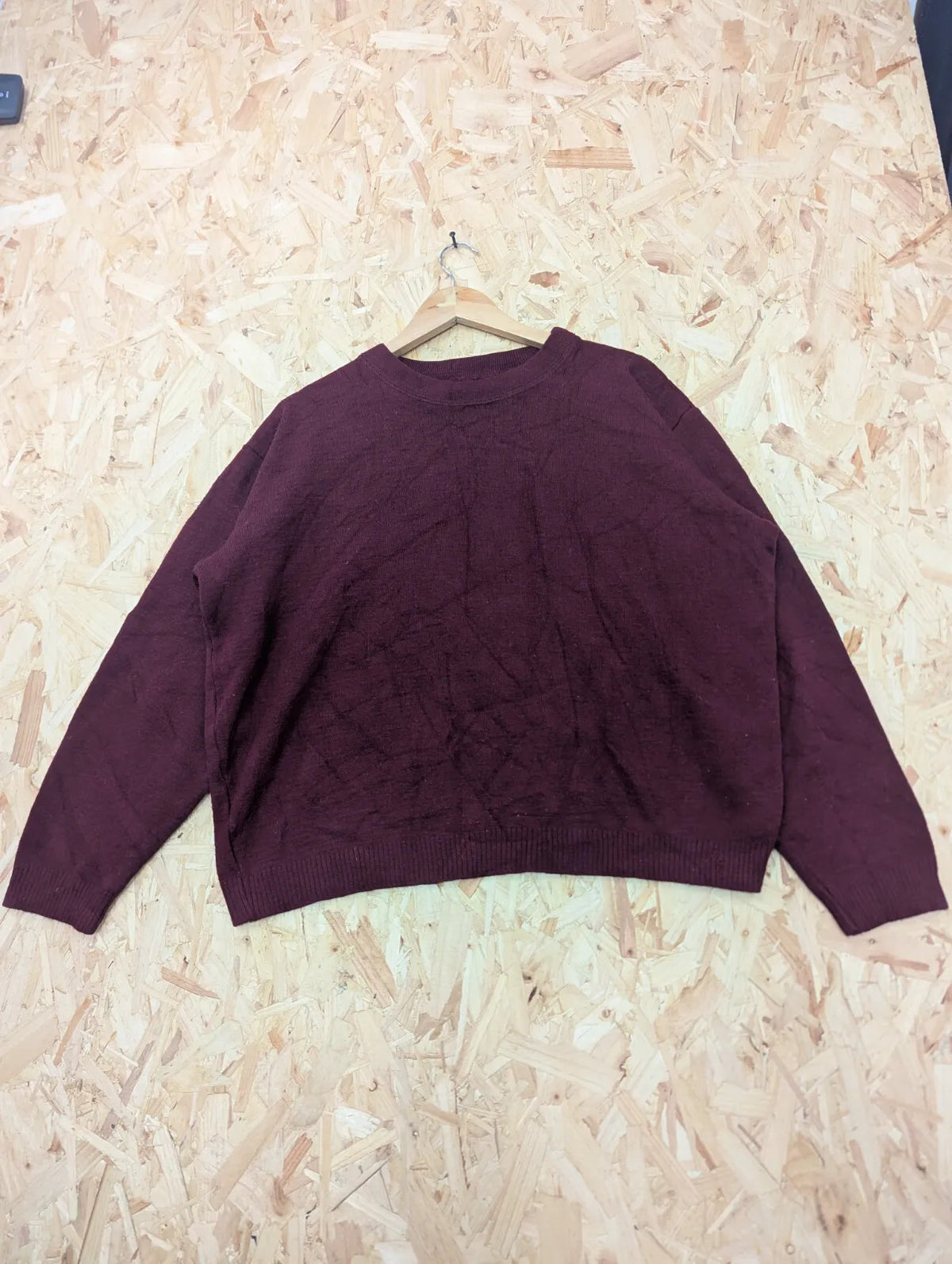 Filson Crew Neck Jumper Mens Large Burgundy Virgin Wool Pullover USA Style 718