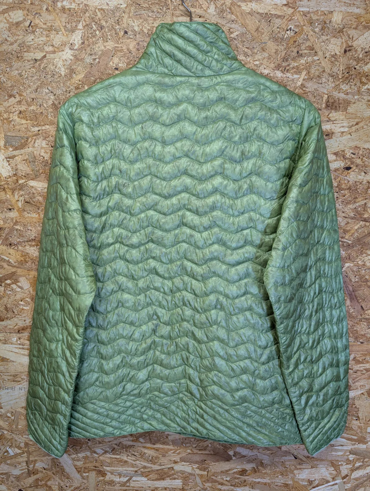 Patagonia Ultralight Down Shirt Womens Large Green 1/4 Zip Quilted Puffer Nano