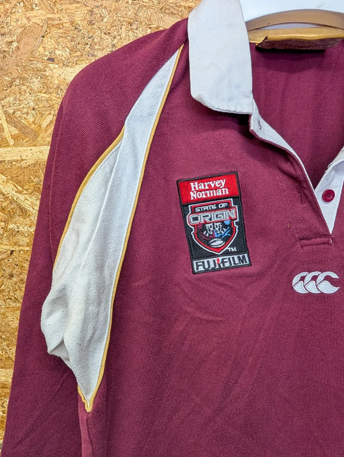 Queensland Maroons Home 2003 Rugby To Womens 14 State of Origin L/S Button CCC