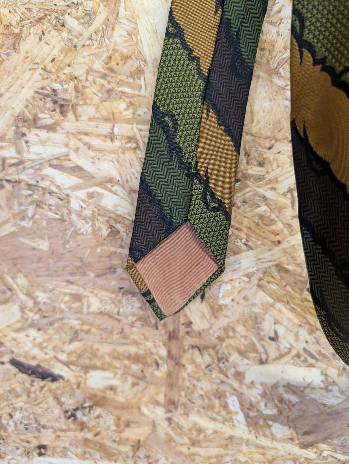 Aqua Marine Haute Couture Tie Mens Classic Geometric Pattern Brown Green