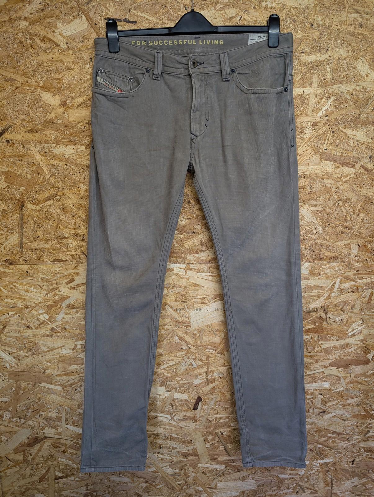 Diesel Thavar Jeans W34 L33 Men Slim-Skinny Grey Cotton Denim 0801D Distress Zip