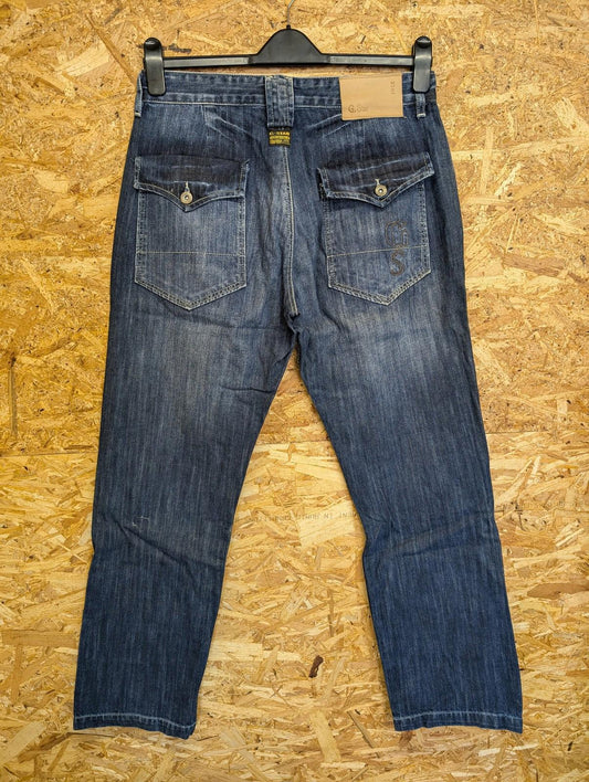 G-Star Radar Low Loose Jeans W34 L32 Men Straight Leg Denim Blue Italy Made