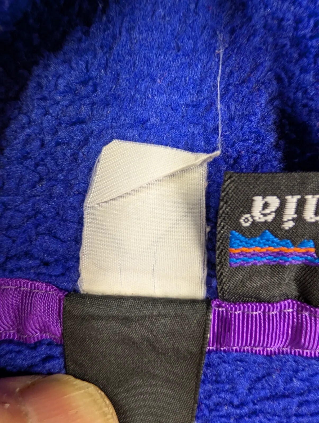 Vintage Patagonia Fleece Pullover Small Purple Blue 90s Snap-T Hiking Walking
