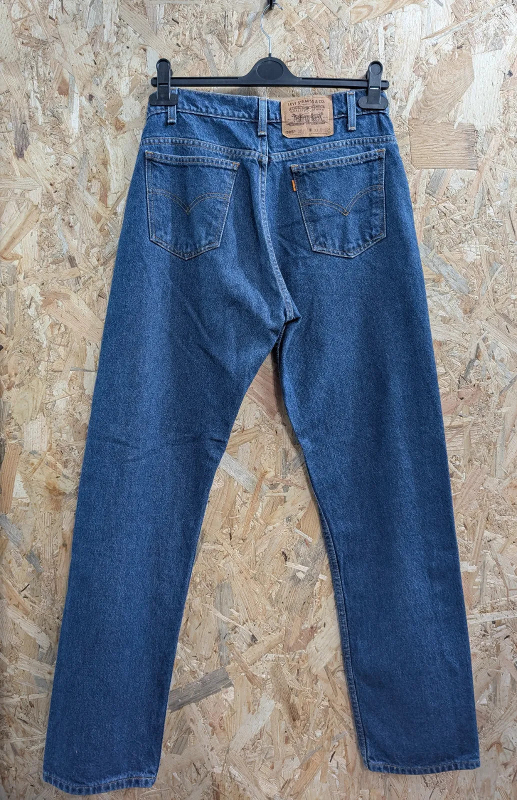 Vintage Levis 505 Blue Denim Jeans Mens W33 L32 Orange Tab Straight Mexico 90s