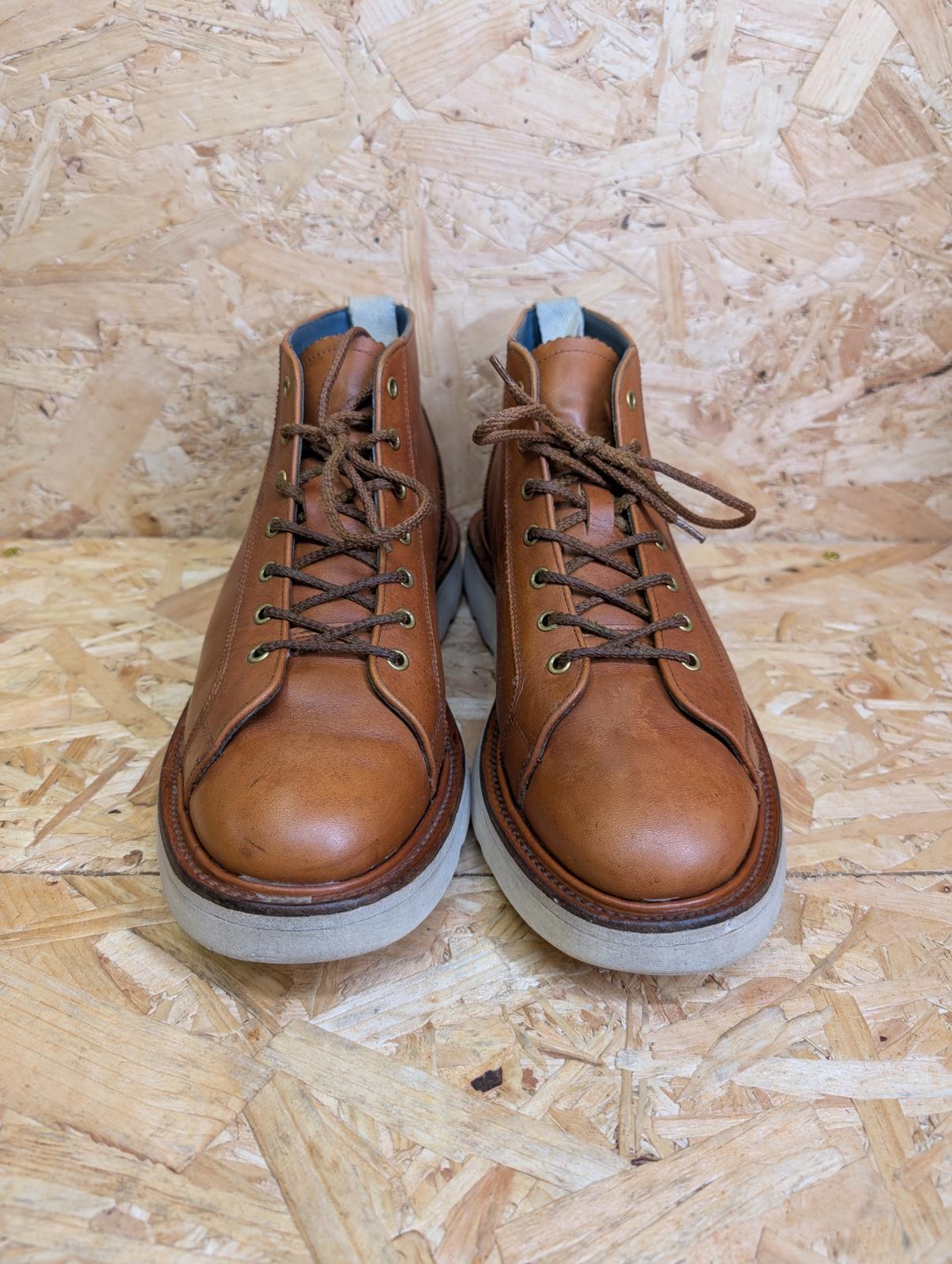 Trickers Monkey Boots Size 7 UK 41 EU Ethan Tan Brown Leather England Boxed