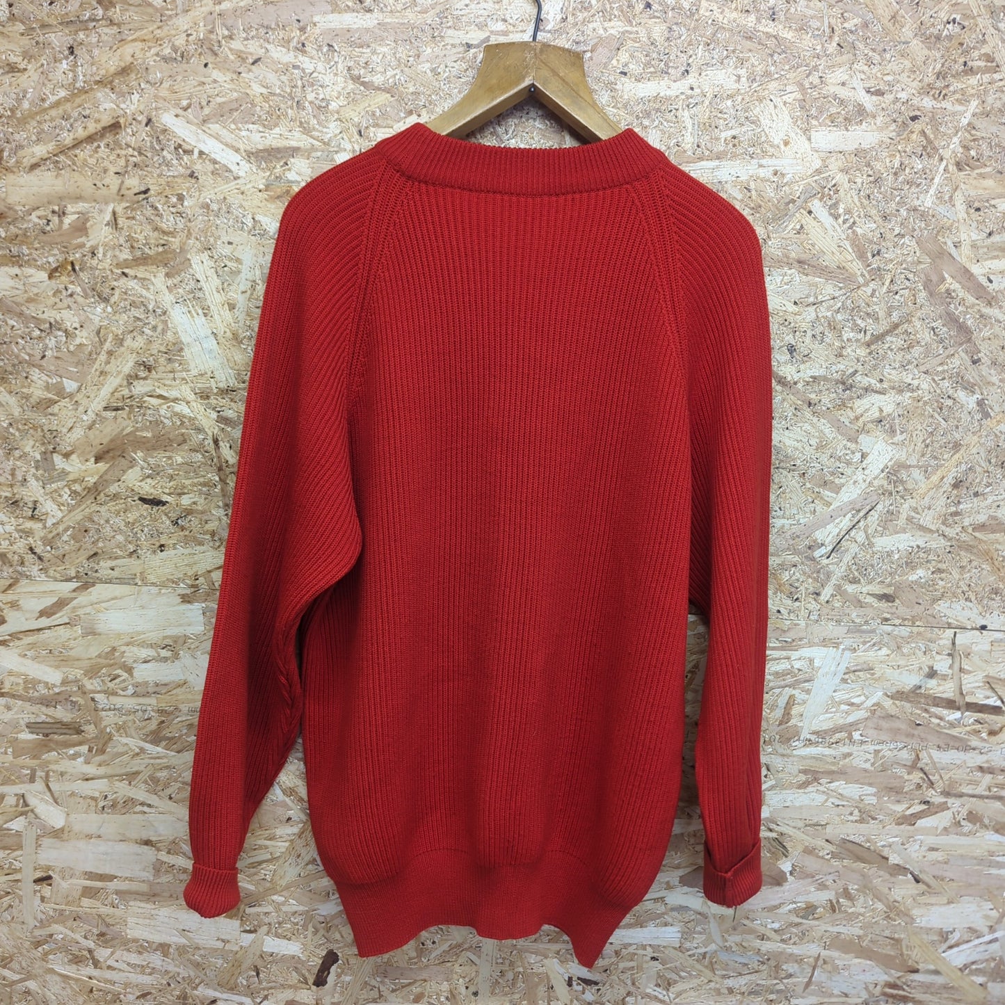 Valentino Mens Jumper Vintage 80s Knit 100% Wool Red Beachwear Made In Italy XL
