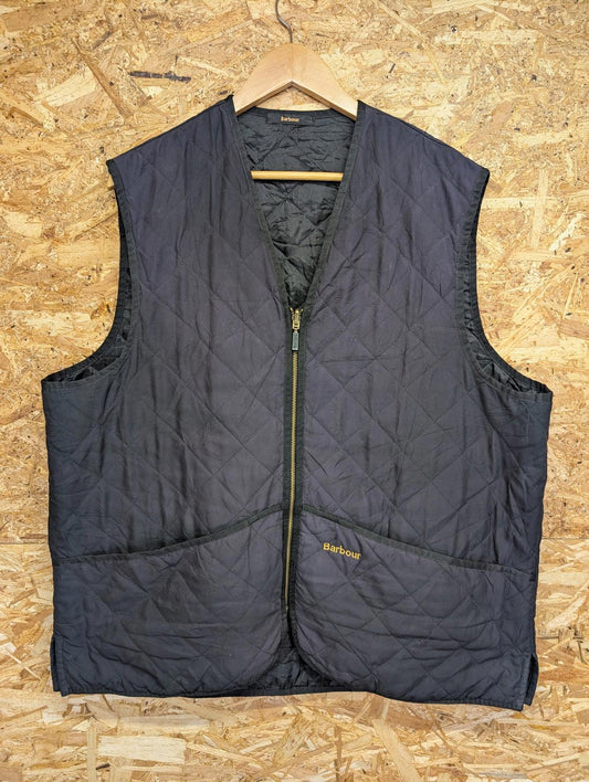 Barbour Quilted Vest Men XL Navy Blue Outdoor Layer Gilet Waistcoat Country