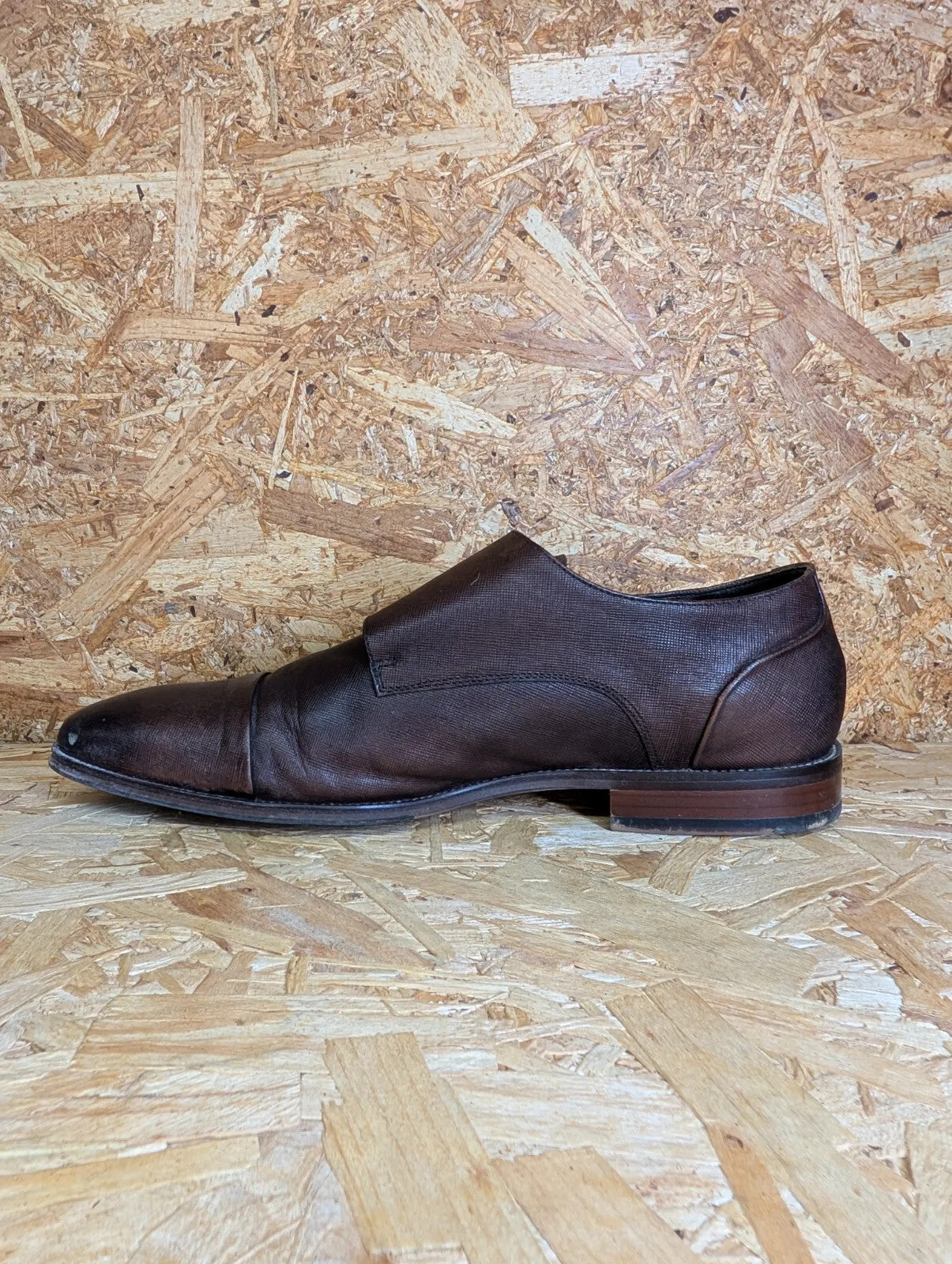 Dune Scope Double Monk Strap Shoes Mens UK 11 EU 45 Brown Leather Smart Dress