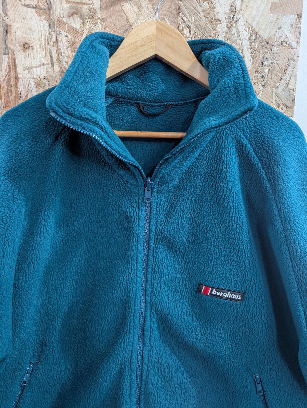 Berghaus 90s Fleece Jacket Large Men Polartec Vintage Full Zip Teal Green Hiking