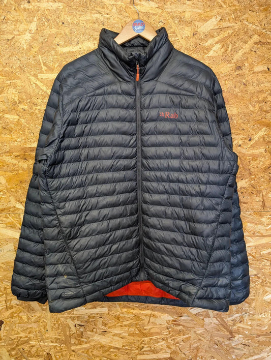 Rab Cirrus Puffer Jacket Mens XL Black Full Zip Insulated Pertex Quantum Layer