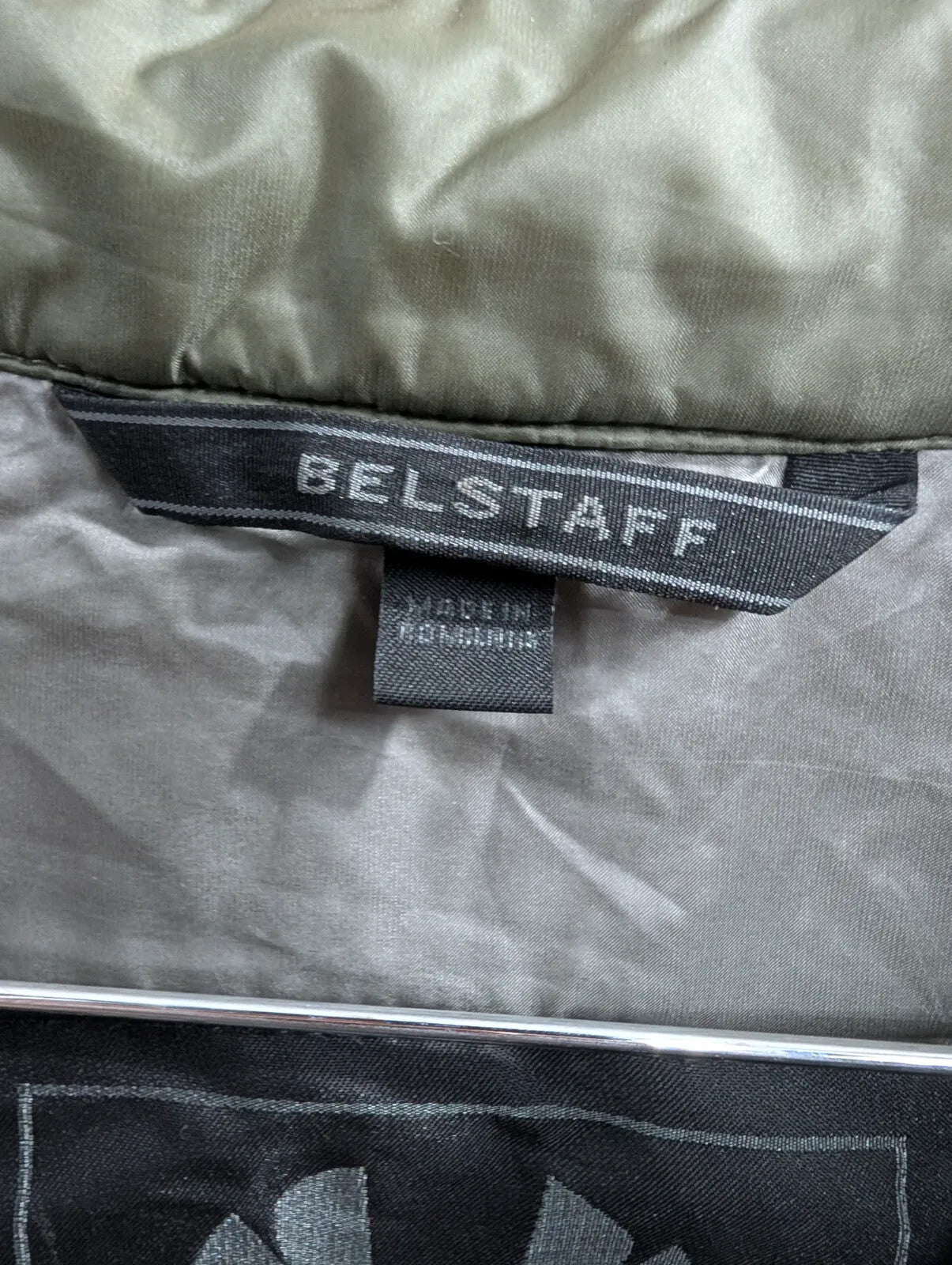 Belstaff Halewood Down Jacket Mens Medium Olive Green Down Feather Quilted