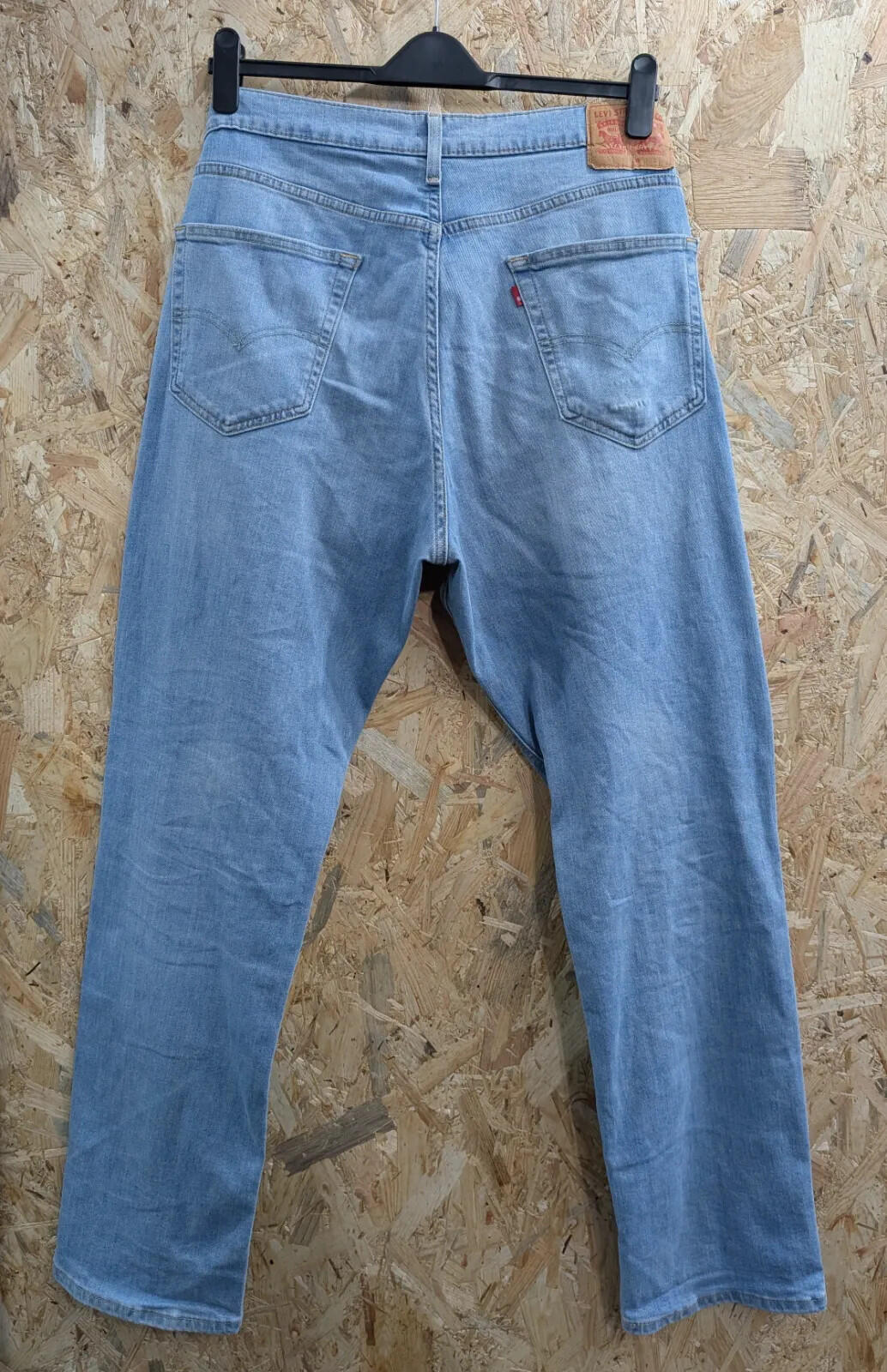 Levis 541 Jeans Mens W36 L34 Light Blue Wash Stretch Denim Straight Leg Zip Fly