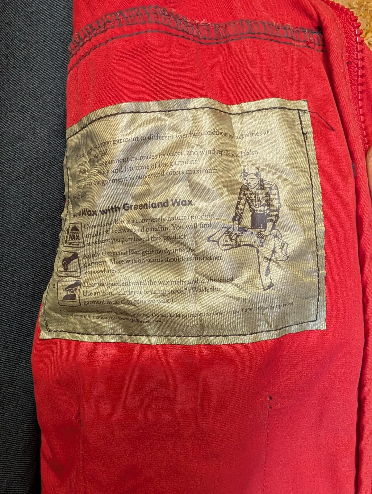 Fjallraven G1000 Keb Jacket Mens XL Red Black Greenland Wax Hiking Walking