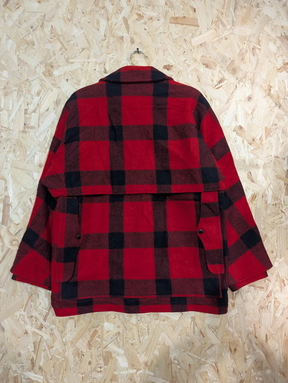 Vintage Filson Double Mackinaw Jacket Mens XL 44 Red Black Buffalo Plaid 80s