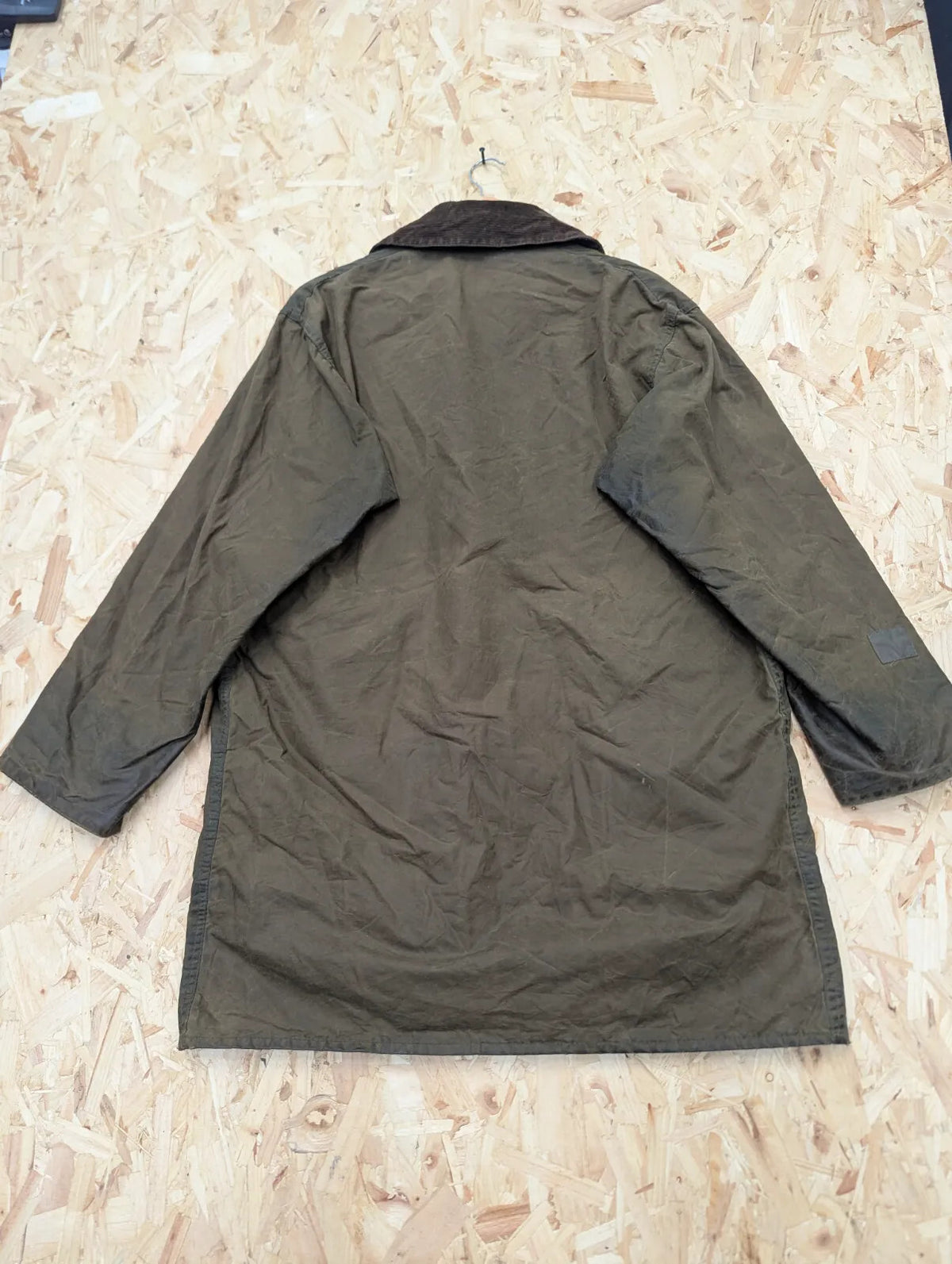 Vintage Barbour Border Wax Jacket Mens Medium C40 Sage Green Tartan Lining 80s