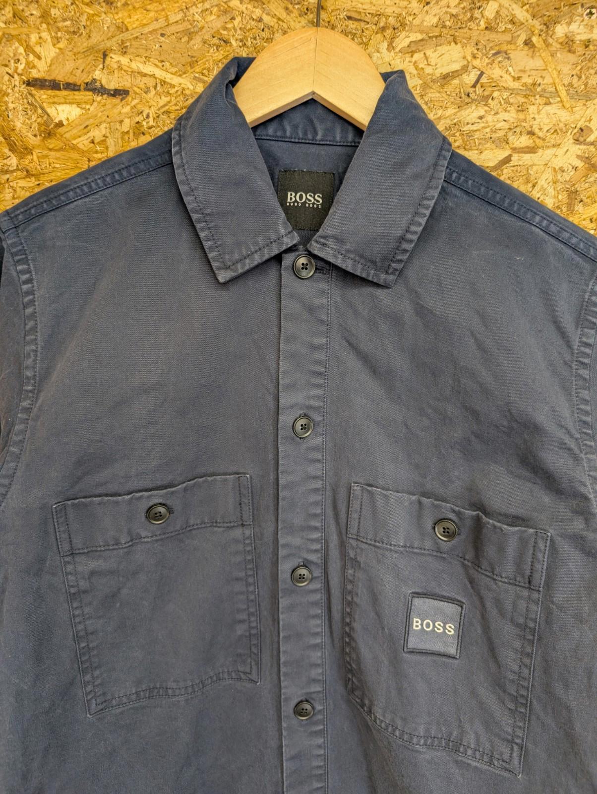 Hugo Boss Blue Overshirt Small Men Jacket Casual Canvas Cotton Chore Shacket