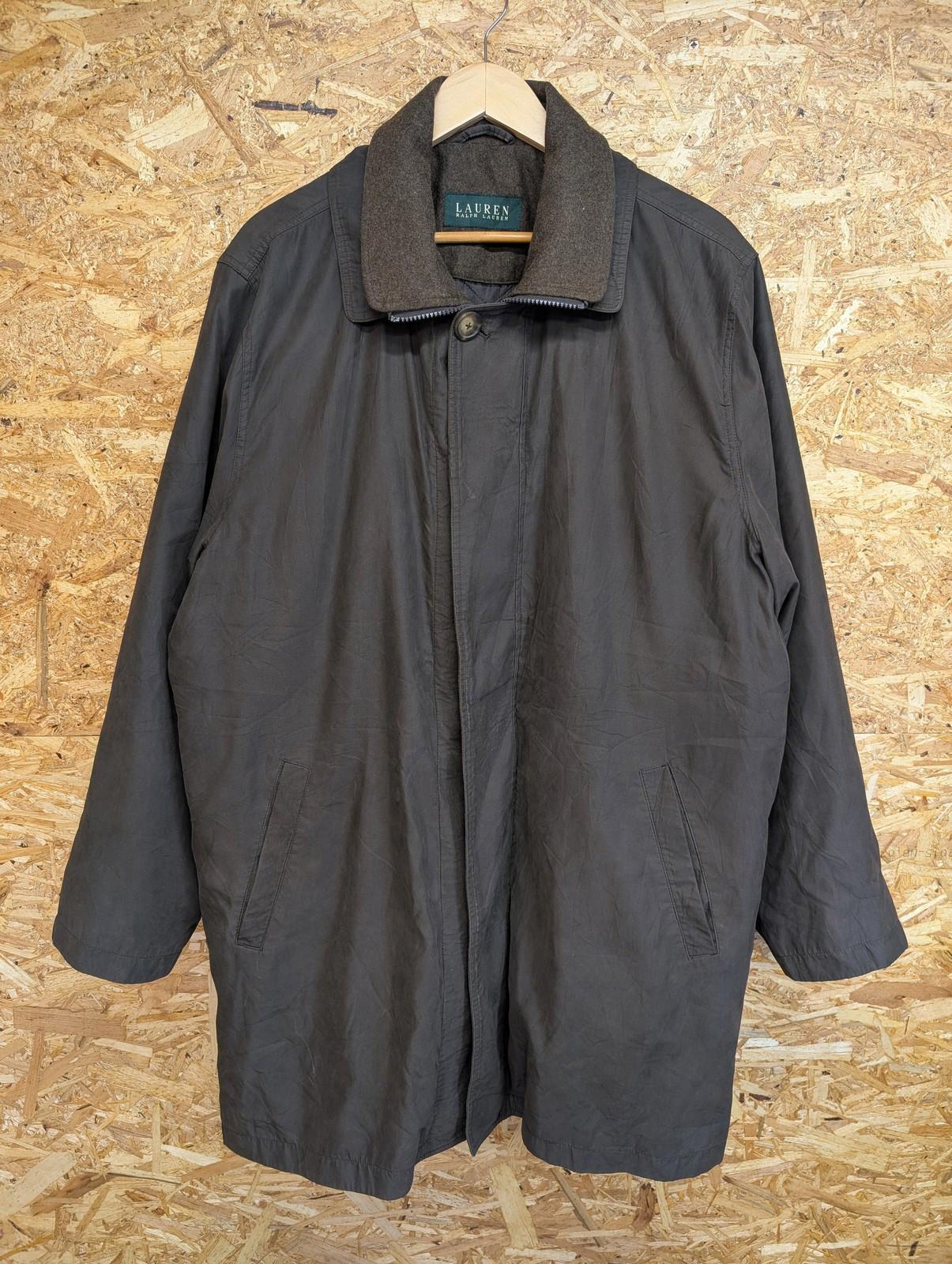 Ralph Lauren Overcoat XL 44 Men Mac Quilted Lining Brown Wool Collar Jacket