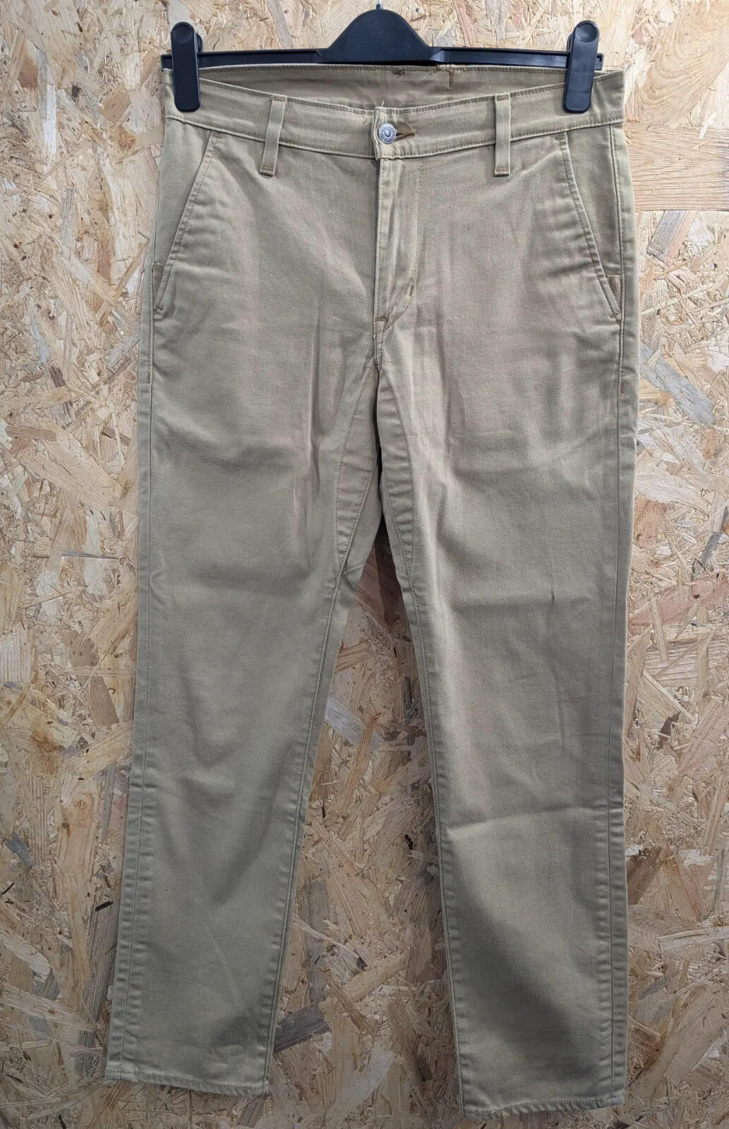 Levis Commuter Chino Trousers Mens W33 L32 Khaki Cotton Twill Straight Button