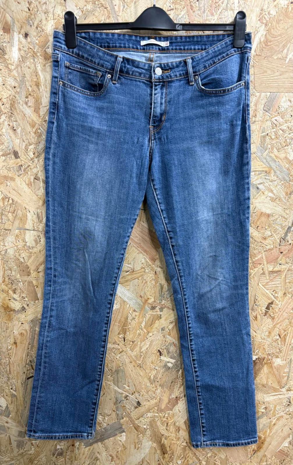 Levis 712 Slim Jeans W32 L32 Women Mid Blue Stretch Denim Red Tab Zip Fly