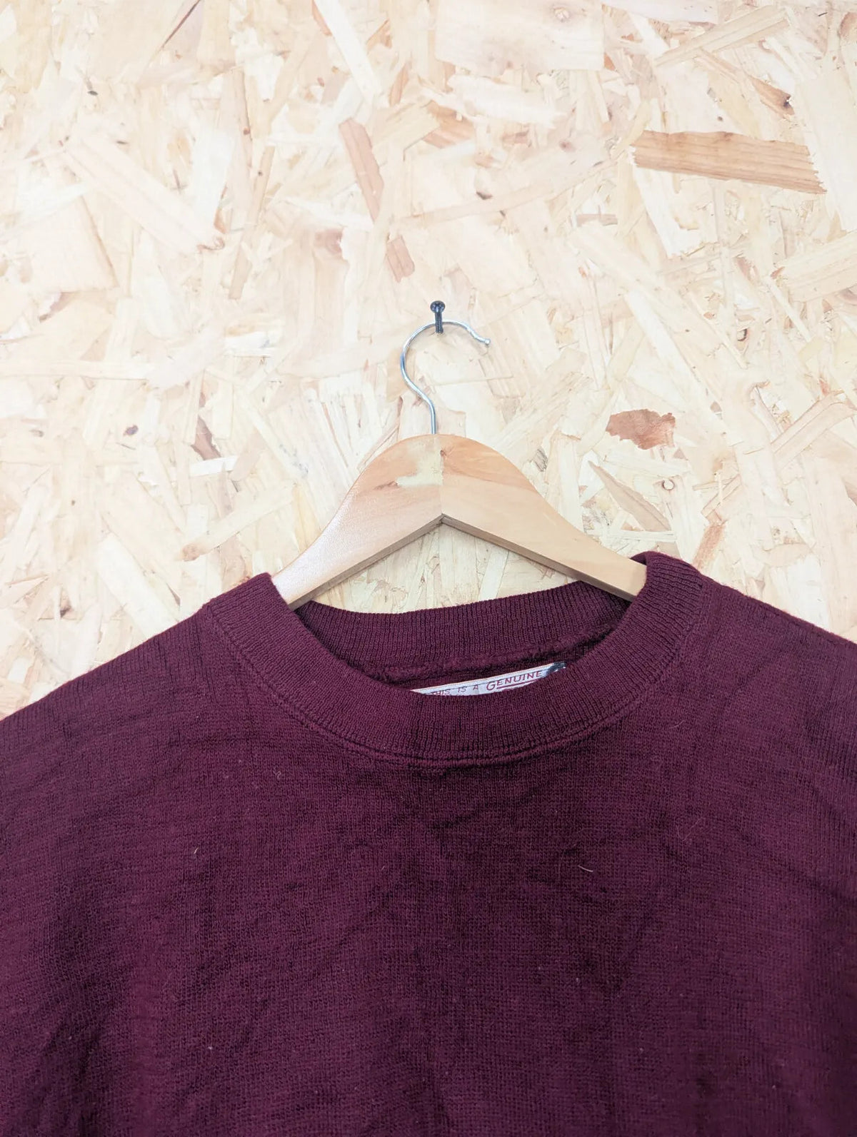 Filson Crew Neck Jumper Mens Large Burgundy Virgin Wool Pullover USA Style 718
